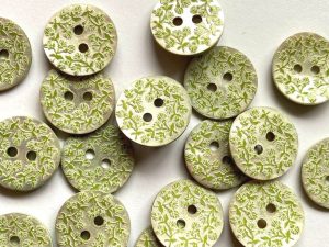 5 Small Bright Copper Brown Leaf Ceramic Buttons