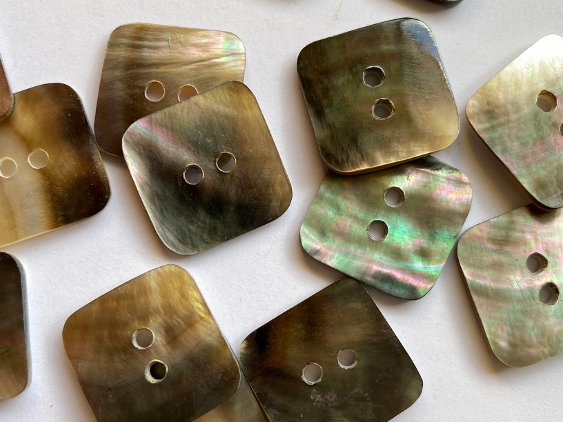 Square MOP buttons - Mother of Pearl Shell Buttons 18mm