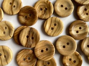 Imitation wood buttons