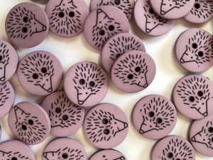 30mm 5 Buttons / MOM & BABY FLOWERS Wooden Buttons / 2-hole Wood
