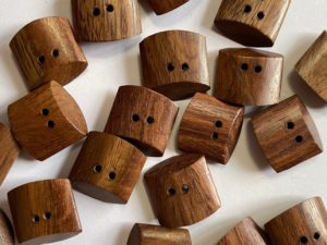 Imitation wood buttons